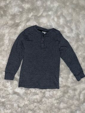 The Children's Place Dark Charcoal Long-Sleeve Henley Tee